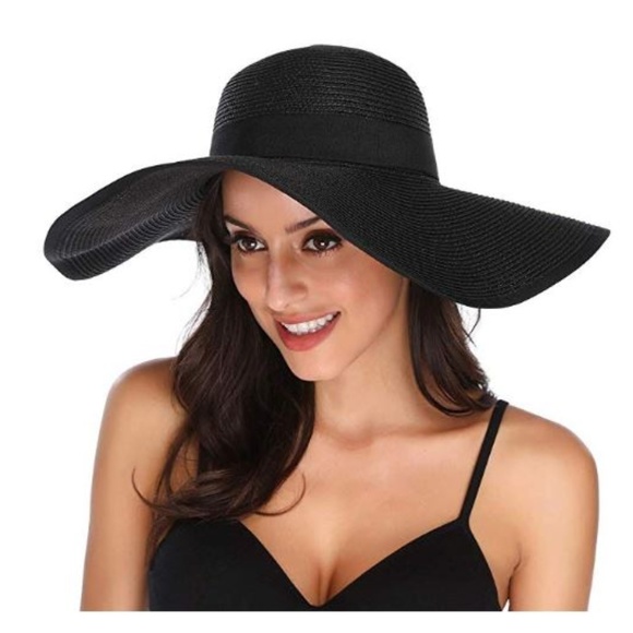Lanzom Accessories - Lanzom Womens Wide Brim Straw Hat Floppy Foldable Lanzom Accessories - Lanzom Womens Wide Brim Straw Hat Floppy Foldable